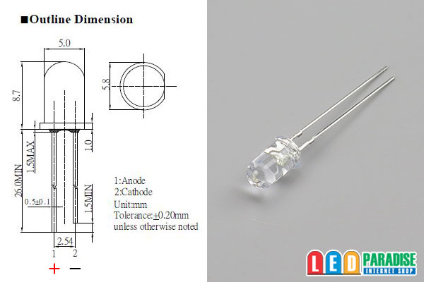 画像: 5mm緑色 LP-G5GP5111A HighLumen OptoSupply