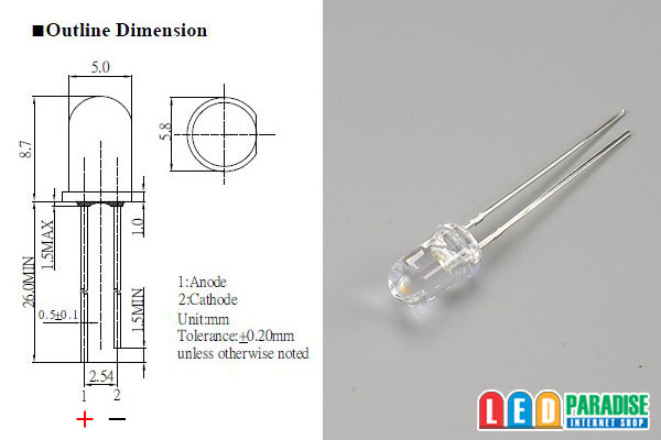 画像: 5mm電球色 LP-M54P5111A HighLumen OptoSupply