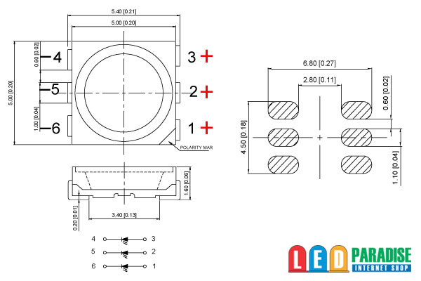 画像: 5060 3chip ろうそく色LED LP-5060H343WWC-3