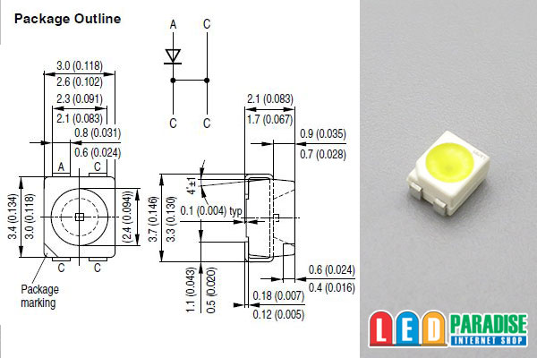 画像: OSRAM 3528チップLED 白色