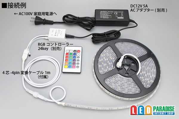 画像: 全灌防水テープLED 60LED/m IP68 RGB 1-5m