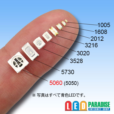 画像: 5060 3chip青色LED LP-5060H236BC-3