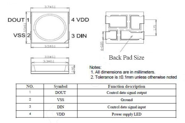 画像: SK6812MINI_B  NeoPixel RGB ブラック