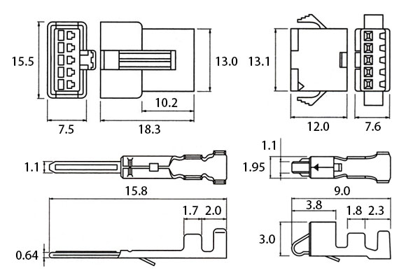 画像: 細線用5Pコネクター SM-5P