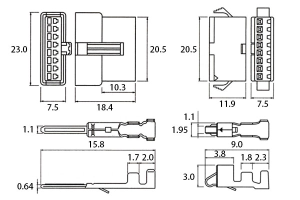 画像: 細線用8Pコネクター SM-8P