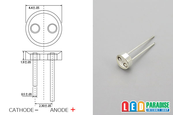 画像: T4.4 MidPowerLED 青色 LP-T4.4CDSB